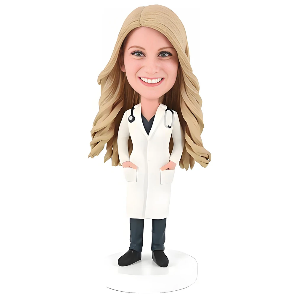 Custom Lady Bobblehead-Female Doctors Dentists Custom Bobble Head,Based On Photos,Handmade Personalized Sculpture Gift for Women