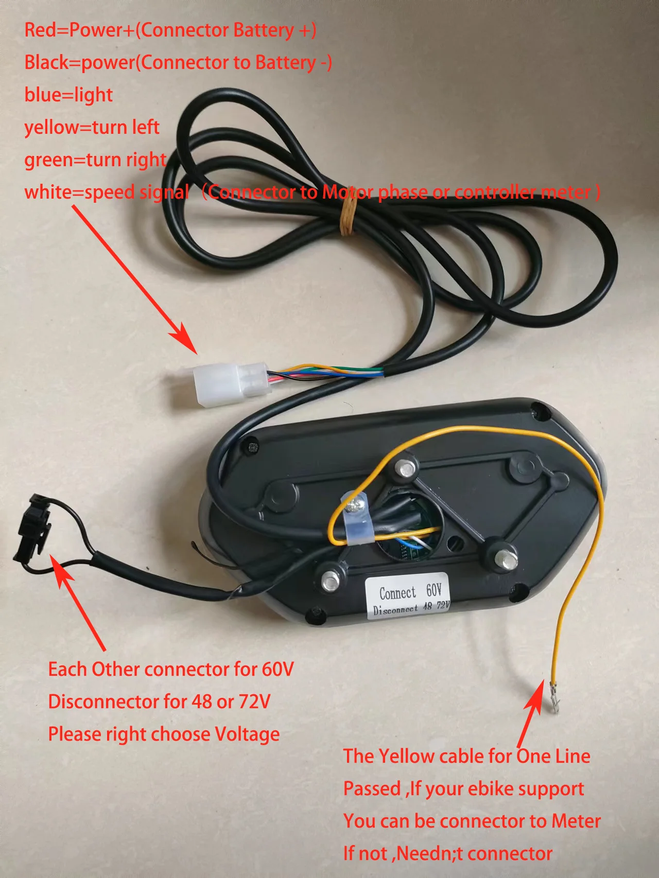 48V 60V 72V Universal electric Motorcycle Digital LCD Odometer Speedometer Tachometer