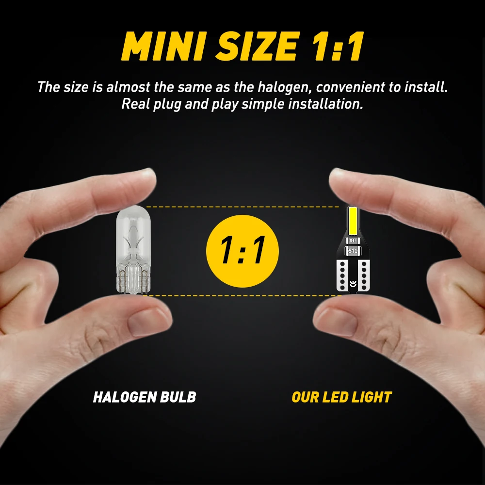 20/10/2X T10 W5W LED Canbus الداخلية ضوء الليل لبيجو 207 مازدا 2 3 6 CX5 CX3 جولف 4 5 6 7 فولكس فاجن أودي A3 8P A4 B6 B7 #6