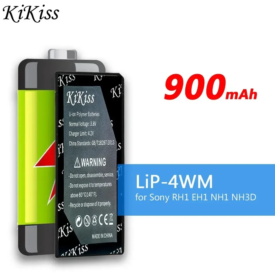 

KiKiss Battery LiP-4WM LiP4WM 900mAh for sony RH1 EH1 NH3D NH1 MJ97 HMD Charger Bateria