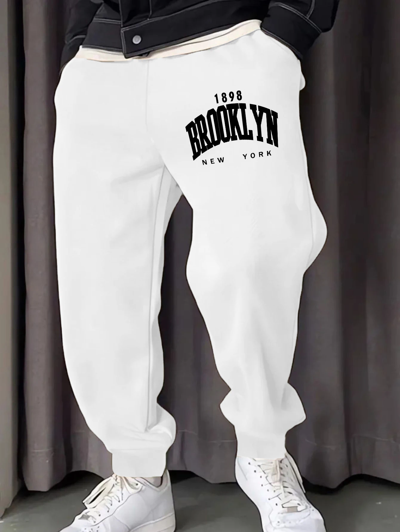 Brooklyn New York City 1898 Stampa Pantaloni sportivi Casual Sport Pantaloni da jogging Tasca versatile Pantaloni lunghi in pile Autunno Uomo Abbigliamento