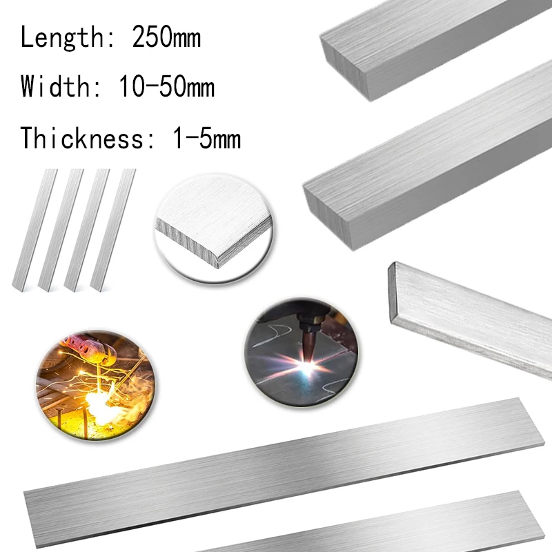 1 ~ 10 Stück Flachstange aus Edelstahl 304, Hardware-DIY-Kantenbesatzstreifen für Schrank, Tisch, Regalverstärkung, korrosionsbeständig