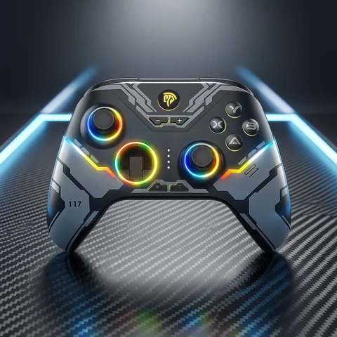 EasySMX X15 Wireless PC Gamepad, Bluetooth Joystick Controller for PC Windows, Nintendo Switch, Android/iOS, RGB, Hall Effect