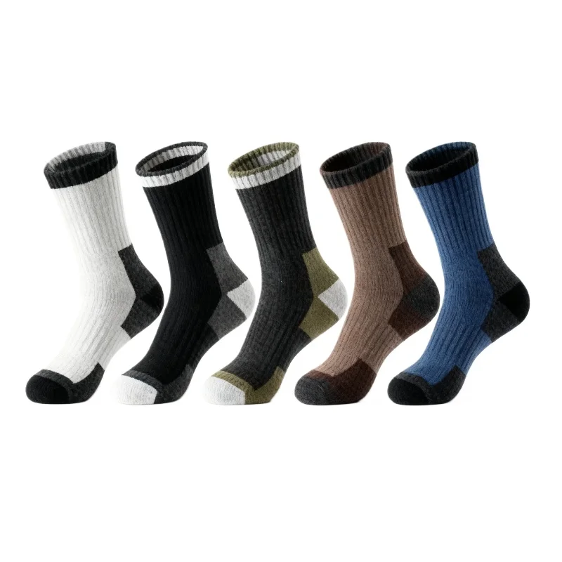 

Зимние носки из мериносовой шерсти, утолщенные теплые влагоотводящие походные носки для мужчин и женщин, термодышащие прочные велосипедные носки