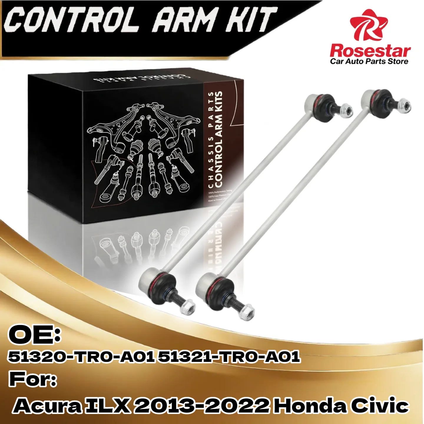 

2 шт. передняя левая и правая тяга стабилизатора для Acura ILX 2013-2022 Honda Civic 51320-TR0-A01 51321-TR0-A01