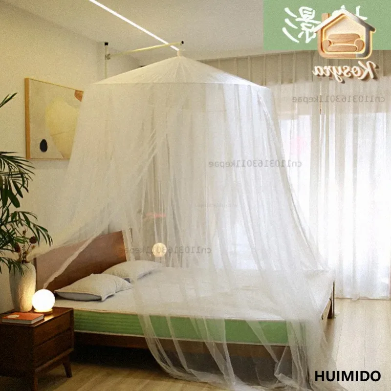 Antibacterial mosquito net dome ceiling hanging type enlarged and widened splicing bed household princess wind floor thickened