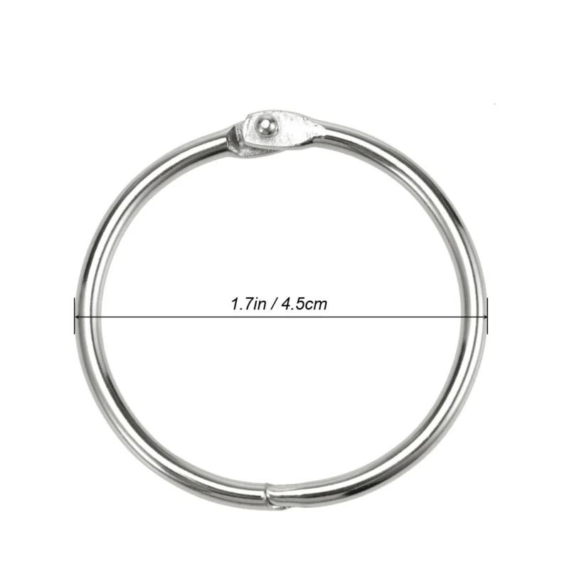 10PCS Loose Leaf Binder Rings Metal Book Rings Nickel Plated Steel Binder Rings Rings for Flash Cards Durable Keychain File