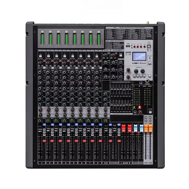 

TFB24D Series Professional Metal Audio Sound Equipment DJ Mixing Console 12/16/24 Channel 1000W 8ohm Power Mixer