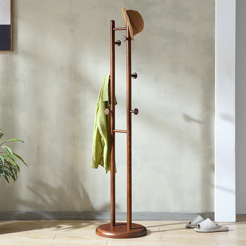 All-solid wood clothes hanger floor-to-floor bedroom household luxury coat rack Office simple vertical room clothes rack