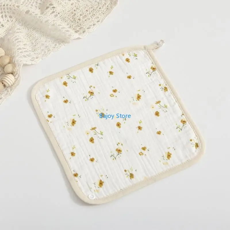 

63HE Drooling Bib Soft Wash Cloth Comfortable Baby Muslin Kerchief Skin Friendly Soothing Bib Nursery Room Supply