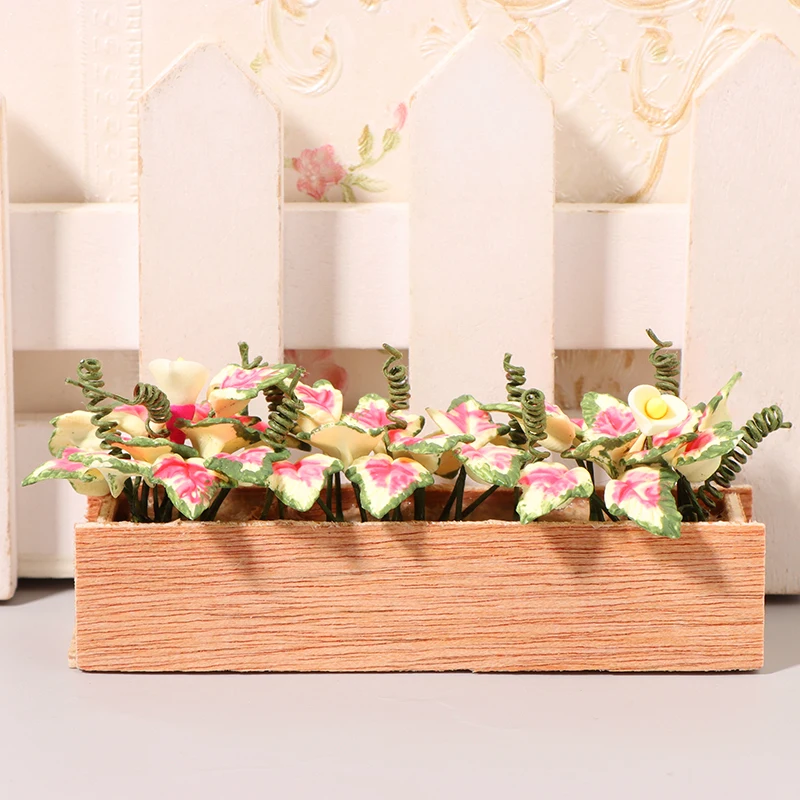 

1Pc Dollhouse Miniature Potted Plant Model Flower Bushes Flower Bed Flower Bonsai Doll House Home Garden Decor Accessories