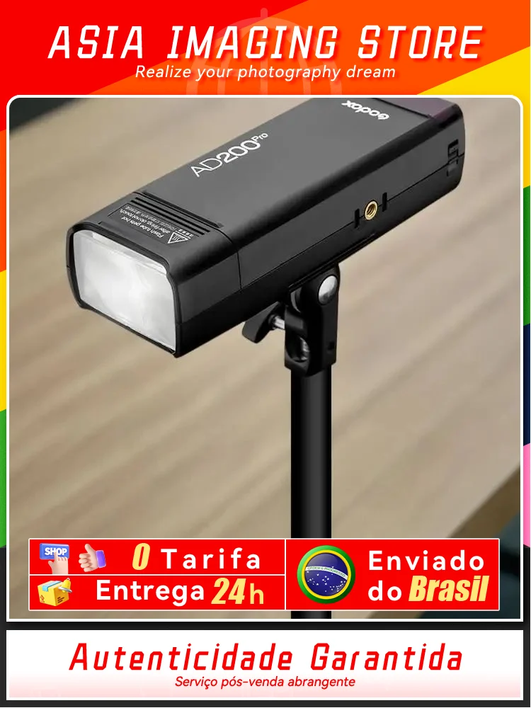 【 Do Brasil 】 Godox AD200Pro AD200 PRO Outdoor Camera Flash Light TTL HSS 2.4G for DSLR Mirrorless Sony Canon Nikon Fujifilm