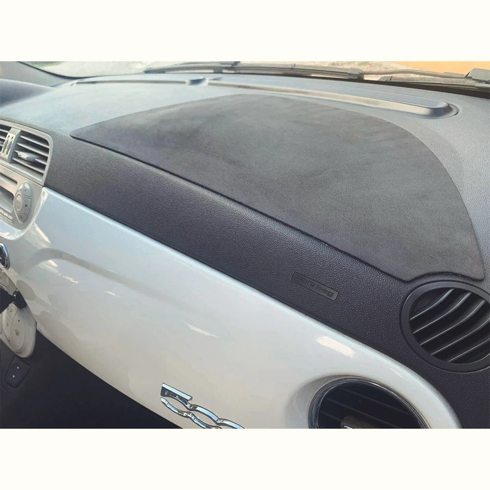 Image of 1 Stück Auto-Armaturenbrettmatte mit Klebstoffrückseite Airbag-Abdeckung für Fiat 500 Abdeckt Armaturenbrett-Unvollkommenheiten Auto-Zubehör