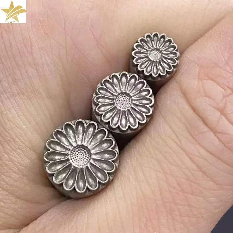 3D Flower Design Jewelry Stamping Punch Metal Stamper Leather Embossing Silver DIY Craft Logo Punching Tools