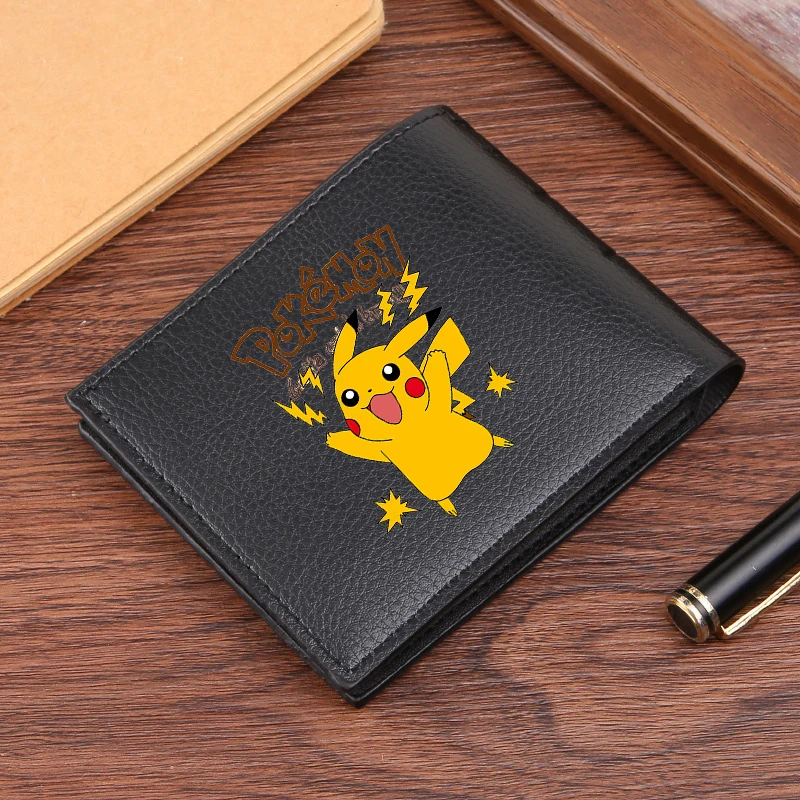 Men Short Wallet Boy Cartoon Pokemoned Nylon Wallet Portable Fashion Anime Character Card Holder Coin Purse Purses Children Gift view 2