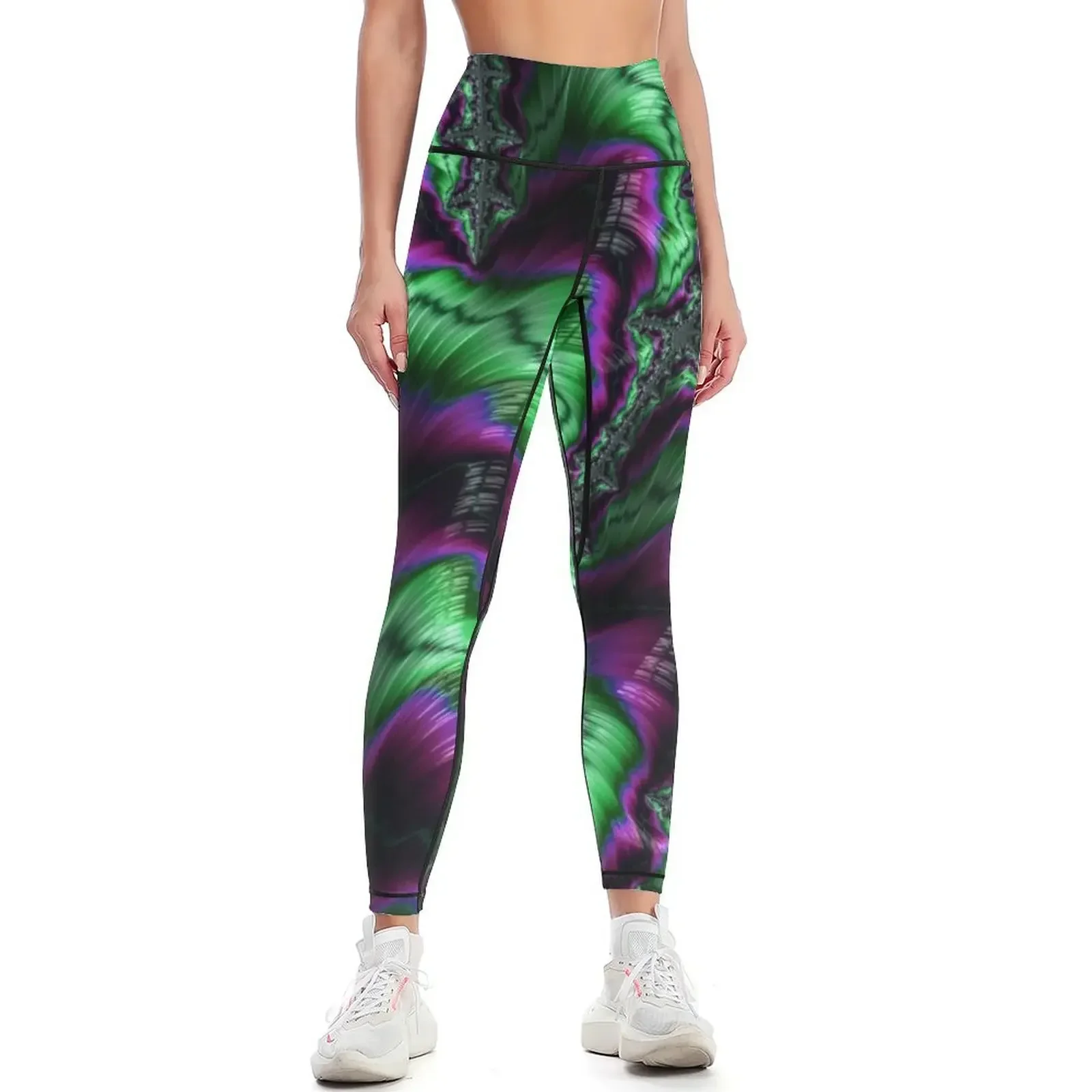 

Vivid Fractal Leggings harem pants sport legging gym wear Women's push up Womens Leggings