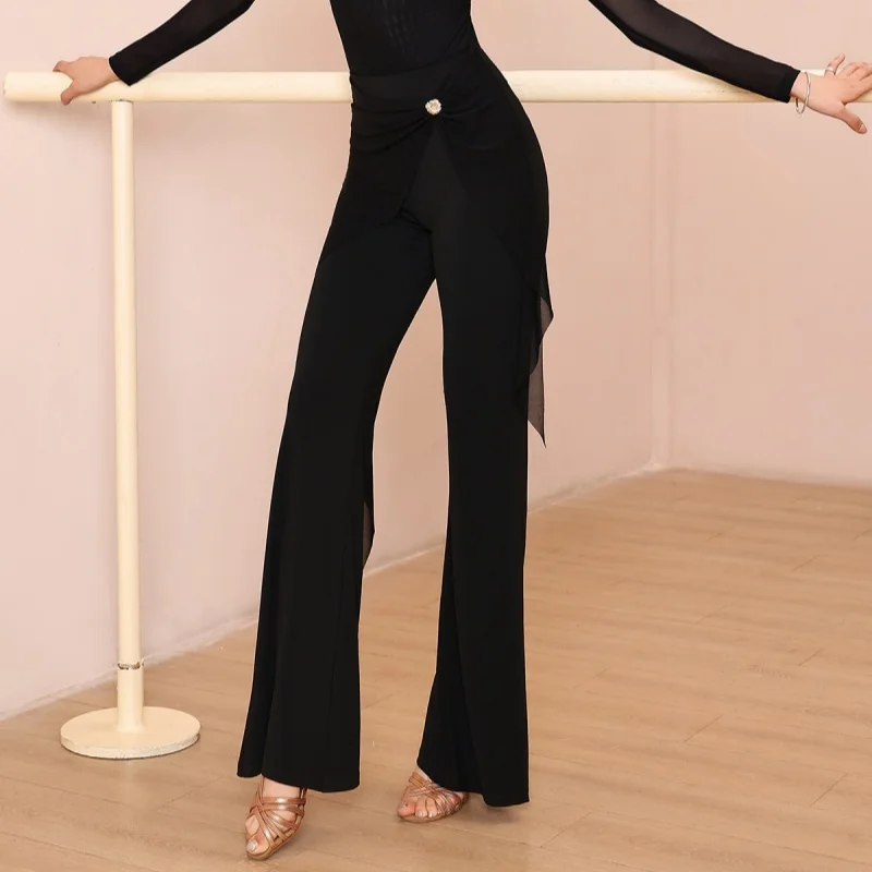 2025 dança latina prática profissional roupas femininas 2025 nova dança moderna outono e inverno cintura alta emagrecimento calças pretas