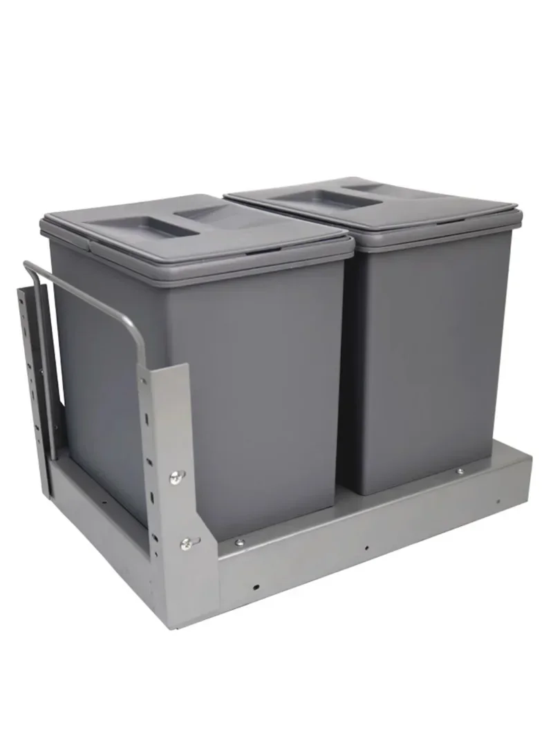 for Kitchen Pull Basket Hidden Embedded Dry and Wet Separation Household Trash Bin Cabinet Built-in  Type Sorting Storage Box