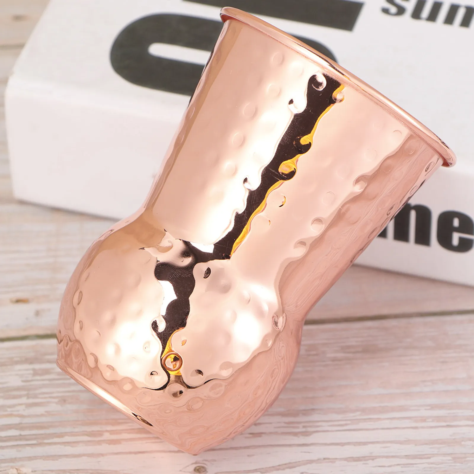 

400Ml Rose Gold Stainless Steel Wine Cup Insulated Cocktail Tumbler Shatterproof Reusable for Parties Picnics Bbqs Bar Highball