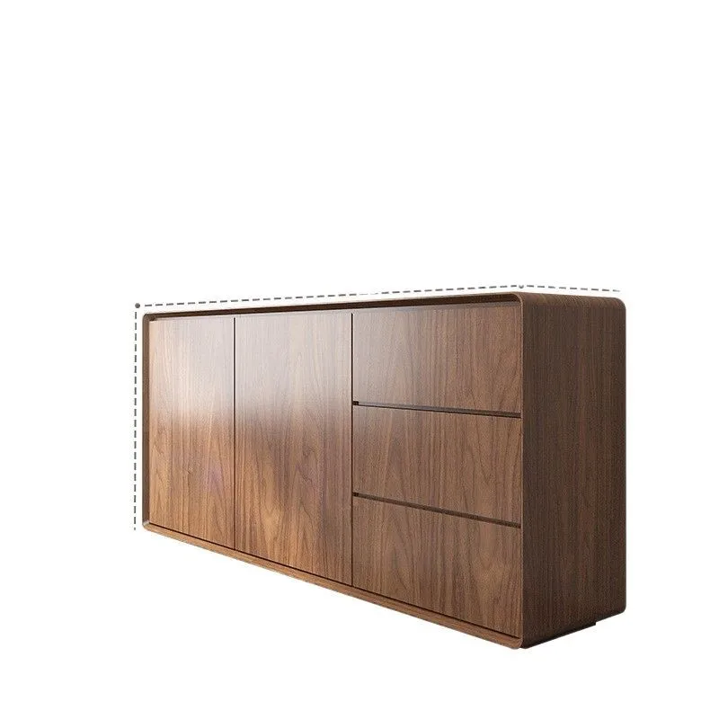 

Доступный современный простой боковой шкаф из массива дерева, средний и маленький шкафчик для квартиры, скандинавский черный