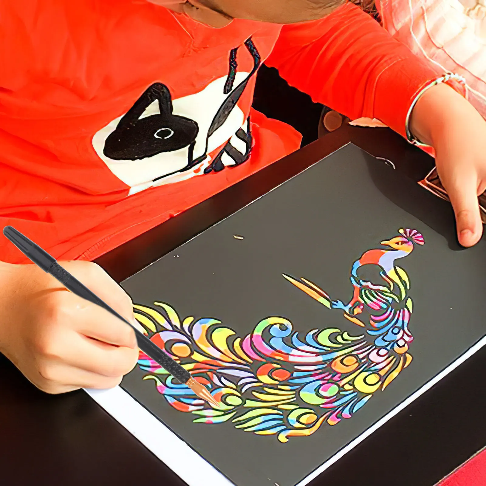 

6 Pcs Scratch Pen Easy Scratch Off Curved Smooth Grip Detailing Drawing Dual Tips Painting Tool for Kids