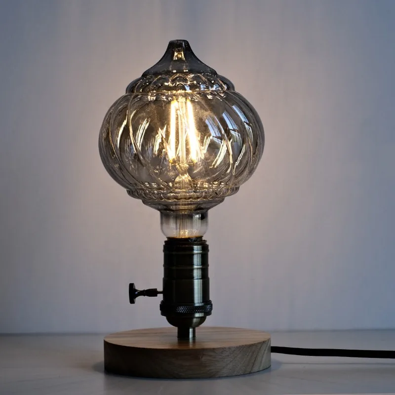

Retro LED Filament Lamp Creative Handmade DIY Robot Desk Lamp Light Bulb Gray Warm Light Decorative Ornament Night Light