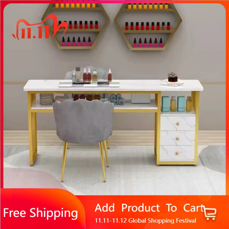 

Fashion Aesthetic Manicure Table Light Luxury Organizer Design Accessories High Quality Nail Table Makeup Nageltisch Furniture