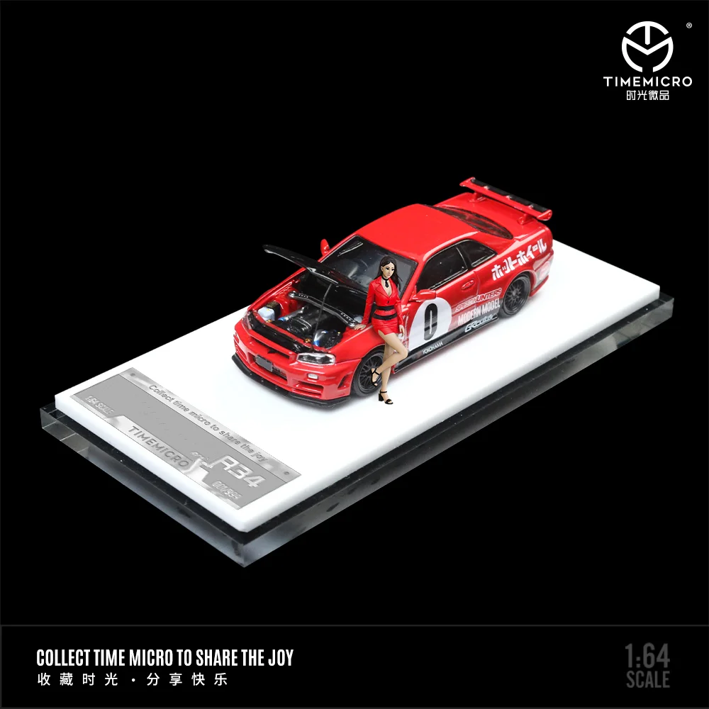 TIME MICRO 1:64 GTR34  Painting Alloy Car Model Model Car Collection& Display& Gift