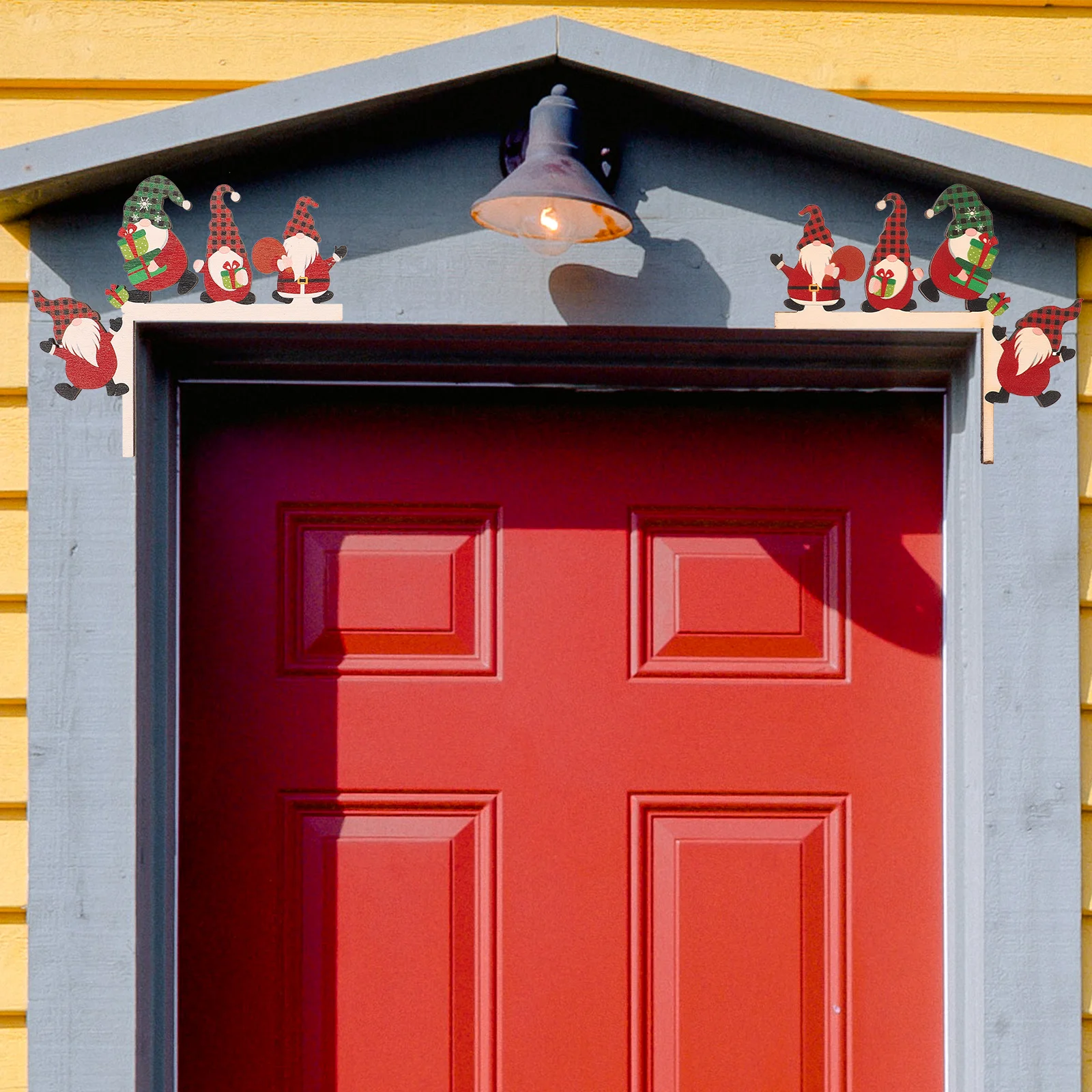 Decoraciones navideñas para exteriores, suministros para el hogar, adorno colgante, ventana navideña, esquina de madera para ancianos, 2 uds.