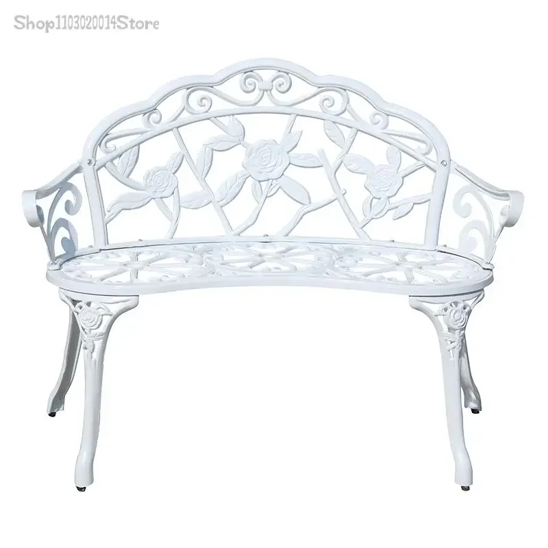 

Cast Aluminum Outdoor Bench Park Chair Outdoor Bench Balcony Chair Backrest Bench Villa Courtyard European Style Outdoor