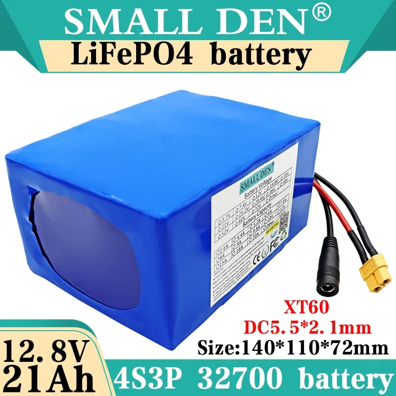 12.8V 21Ah 32700 Lifepo4 battery pack 4S3P With 40A Same port charge and discharge balance BMS Electric Boats 12V Power supply