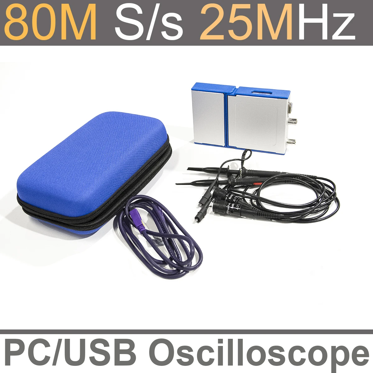 

LOTO USB/PC Oscilloscope OSC802, 80MS/s Sampling Rate, 20MHz Bandwidth, for automobile, hobbyist, student, engineers