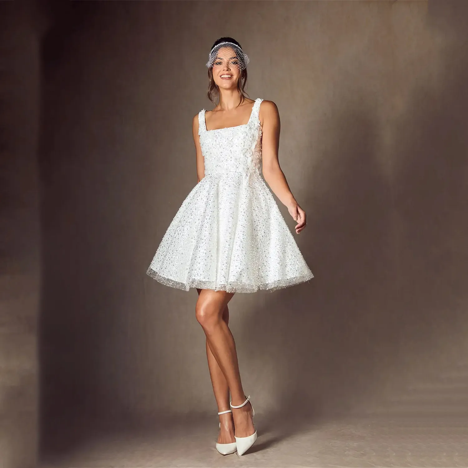 

EDECPBM Женские вечерние платья из бисера 2025 Роскошные платья Vestidos De Fiesta с 3D цветами فساتين سهرة Магазин мини-гарных платьев для выпускного вечера