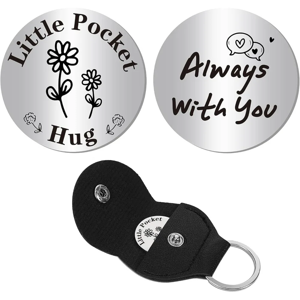 Pocket Hug Token Keepsake Stainless Steel Double-Sided Long Distance Relationship Keepsake Thinking of You Gifts