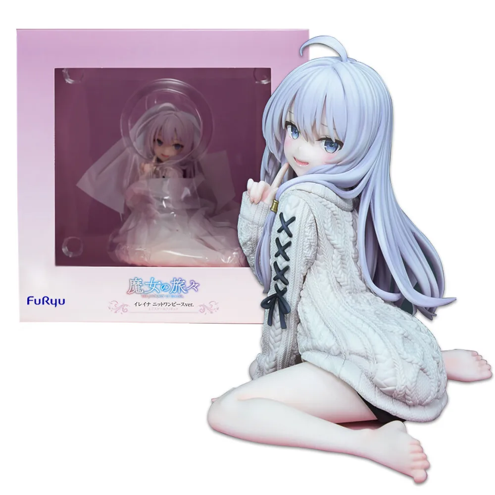 13CM PVC Anime Strega Errante: Il Viaggio Elaina Figura Maglione Lavorato a Maglia Inginocchiato Figura Giocattolo Collezione Regalo Action Figure