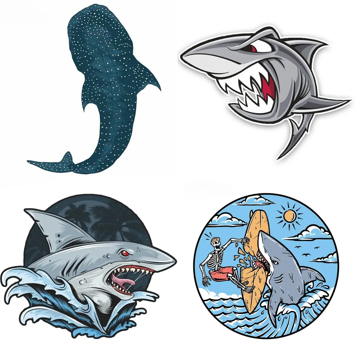 

Whale Shark Decal Waterproof Motorcycle Helmet Snowboard Scratch-proof Window Camper Car Stickers Anime Decoration