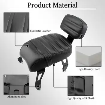 適用於 Indian Scout Bobber Sixty Rogue 2018-2024 的摩托車乘客座椅靠背真皮後座,附靠背墊 10 最佳銷售 鮑伯座椅 - №9