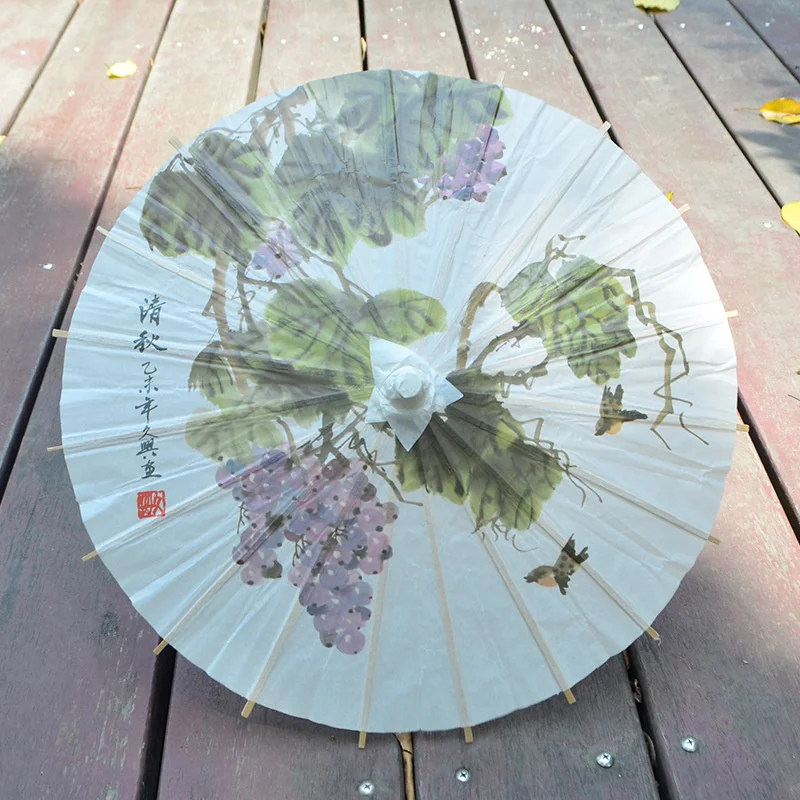 30cm Mini Oil Paper Umbrella Classical Rain Proof Peony Plum Blossom Small Paper Umbrella Kindergarten Small Decor Umbrella