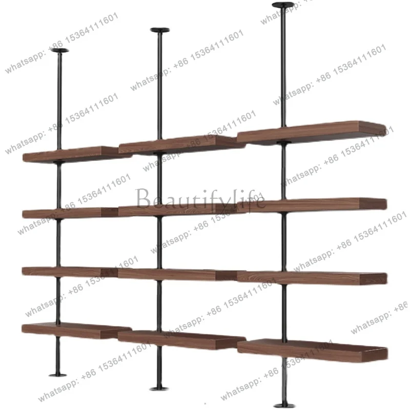 

Partition solid wood multi-layer hanger, wrought iron hanging storage green plant flower decoration frame