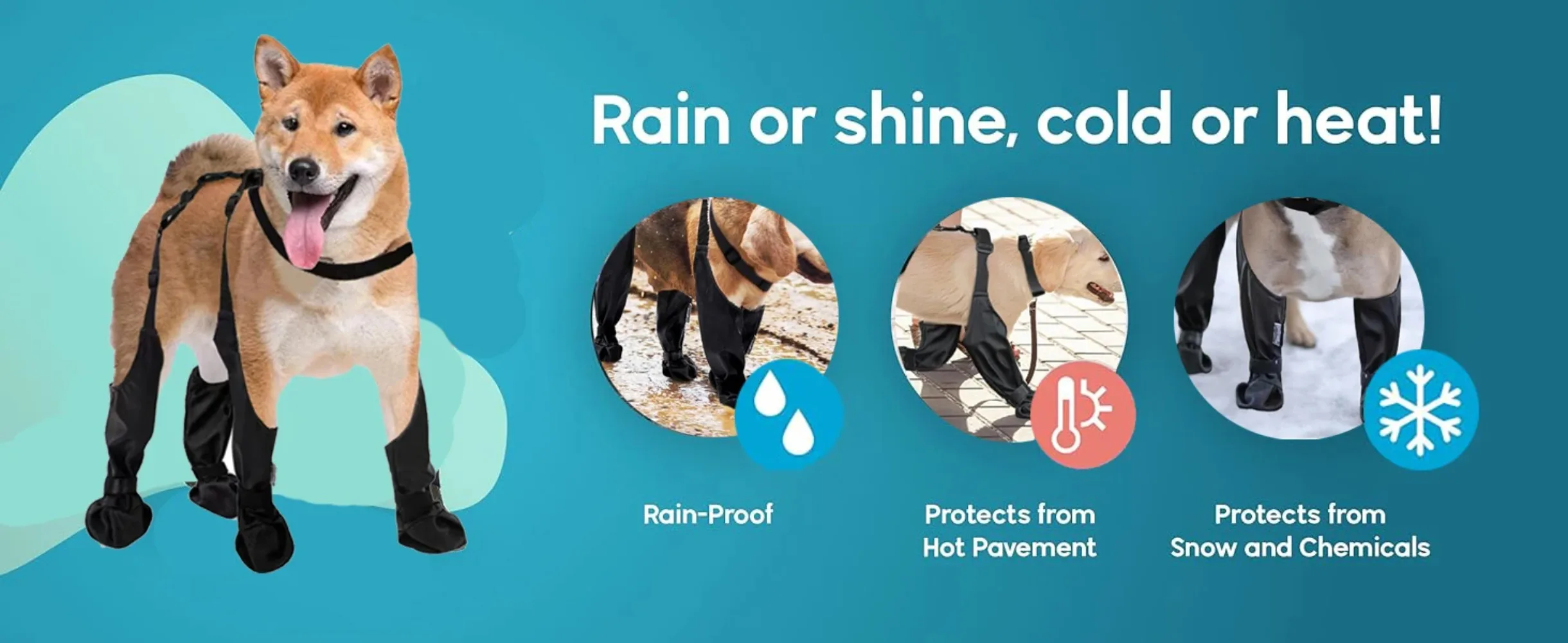 Rutschfeste Hundeschuhe Haustier-Pfoten-Hunderegenschuhe Schmutzabweisende Sturzschutz-Hundeschuhe für Draußen mit Riemen Winter Wasserdichte Hundestiefel – Detail 1