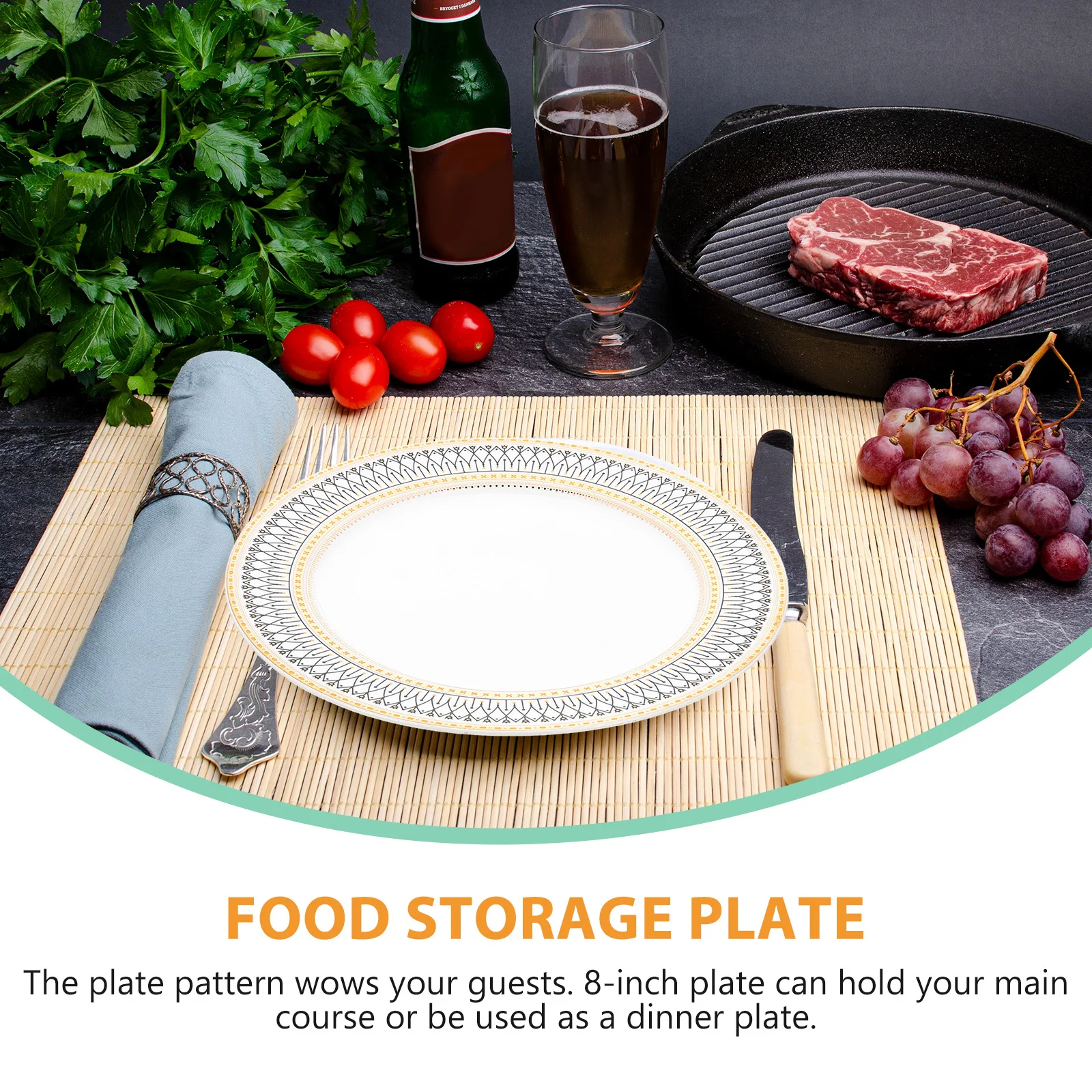 

European Style Steak Plate Multi-Function Food Tray Ceramic Serving Plate Household Dinner Accessory Steak Accessory
