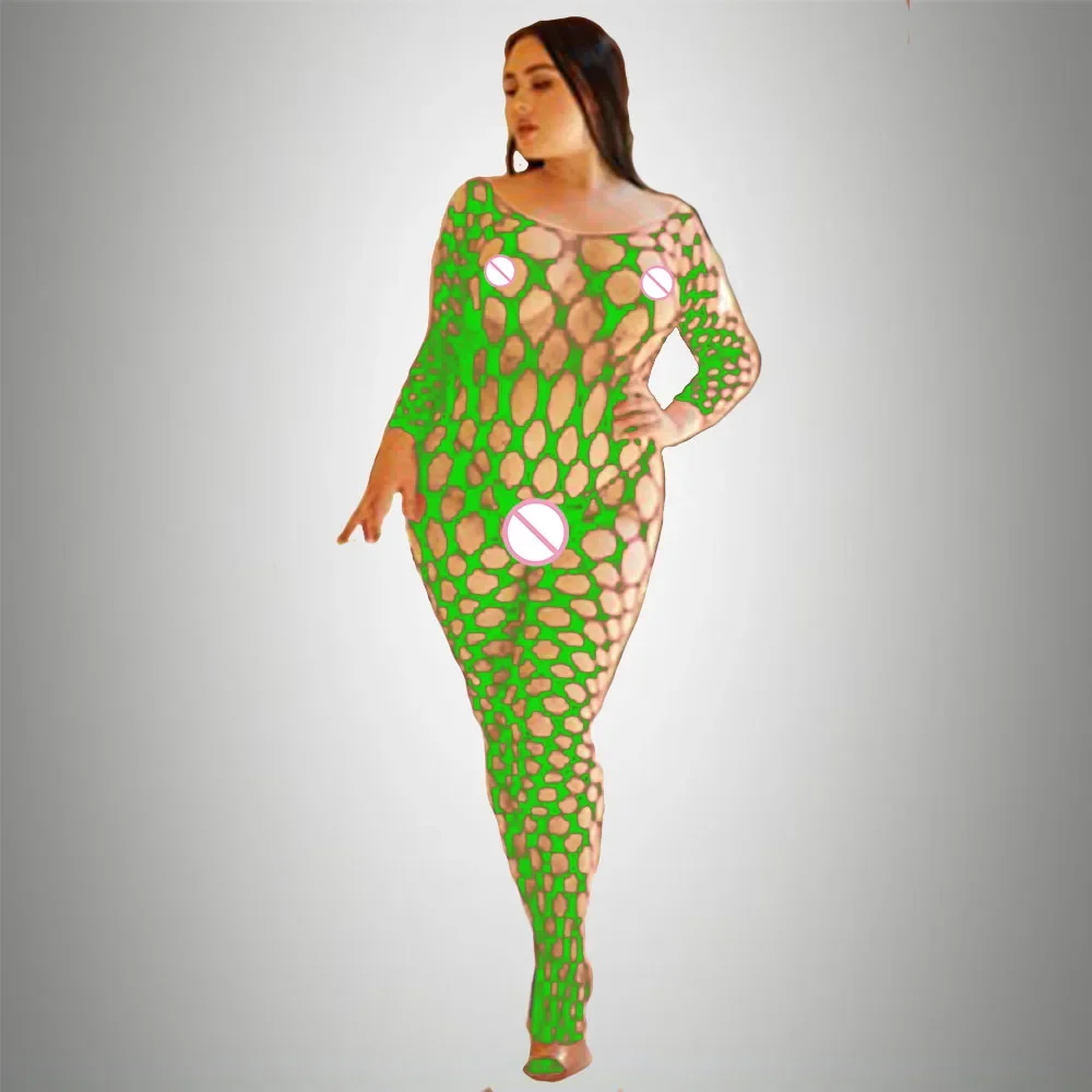 Plus Size Bodystocking gorące body dla kobiet seksowna kabaretka bielizna sukienka Babydoll Porno Mesh pończochy do seksu