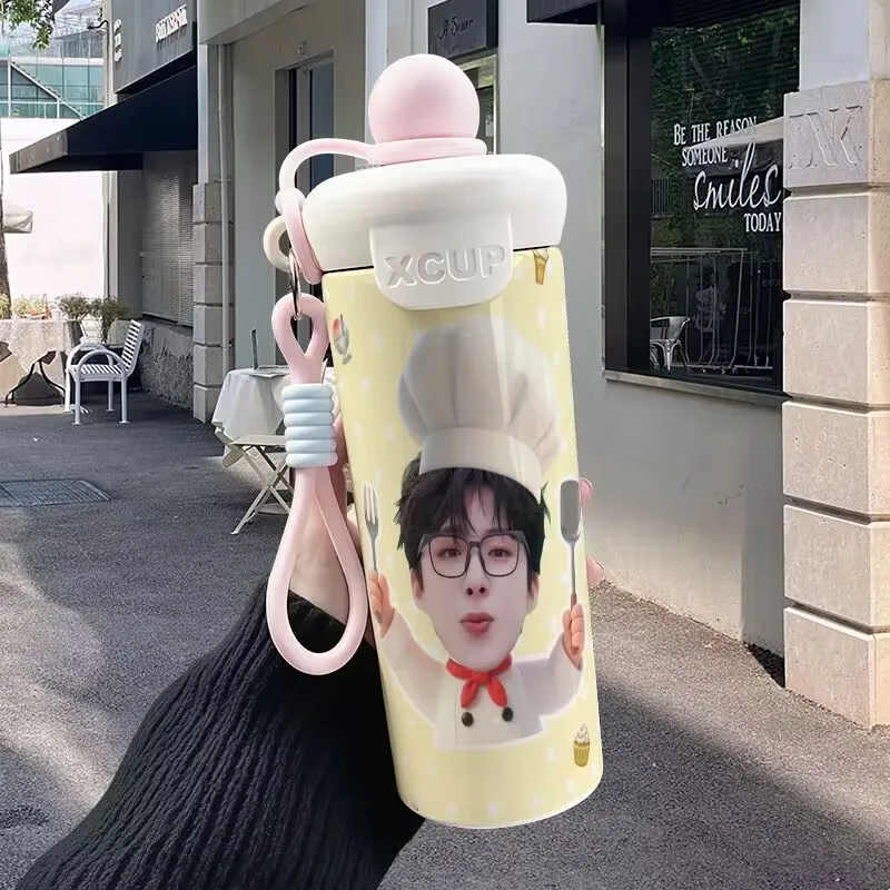 سجل احتياطي ليو يونينغ، عوامة من الفولاذ المقاوم للصدأ، قش، كوب معزول، كوب قهوة محمول بسعة كبيرة، كوب للطلاب