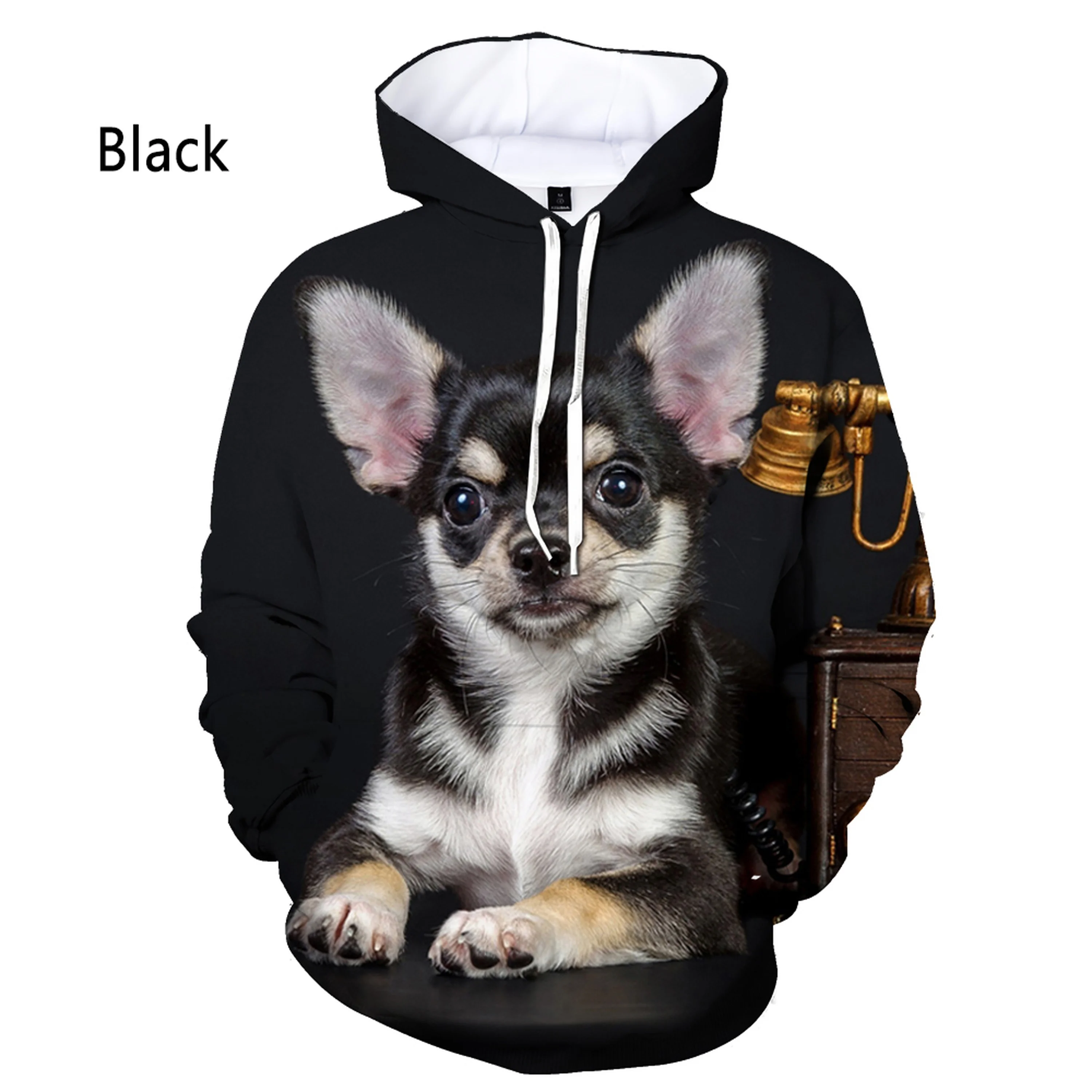 New Fashion Animal Dog Chihuahua 3D Printing Hoodie Men Ladies Casual Hoodie Pullover