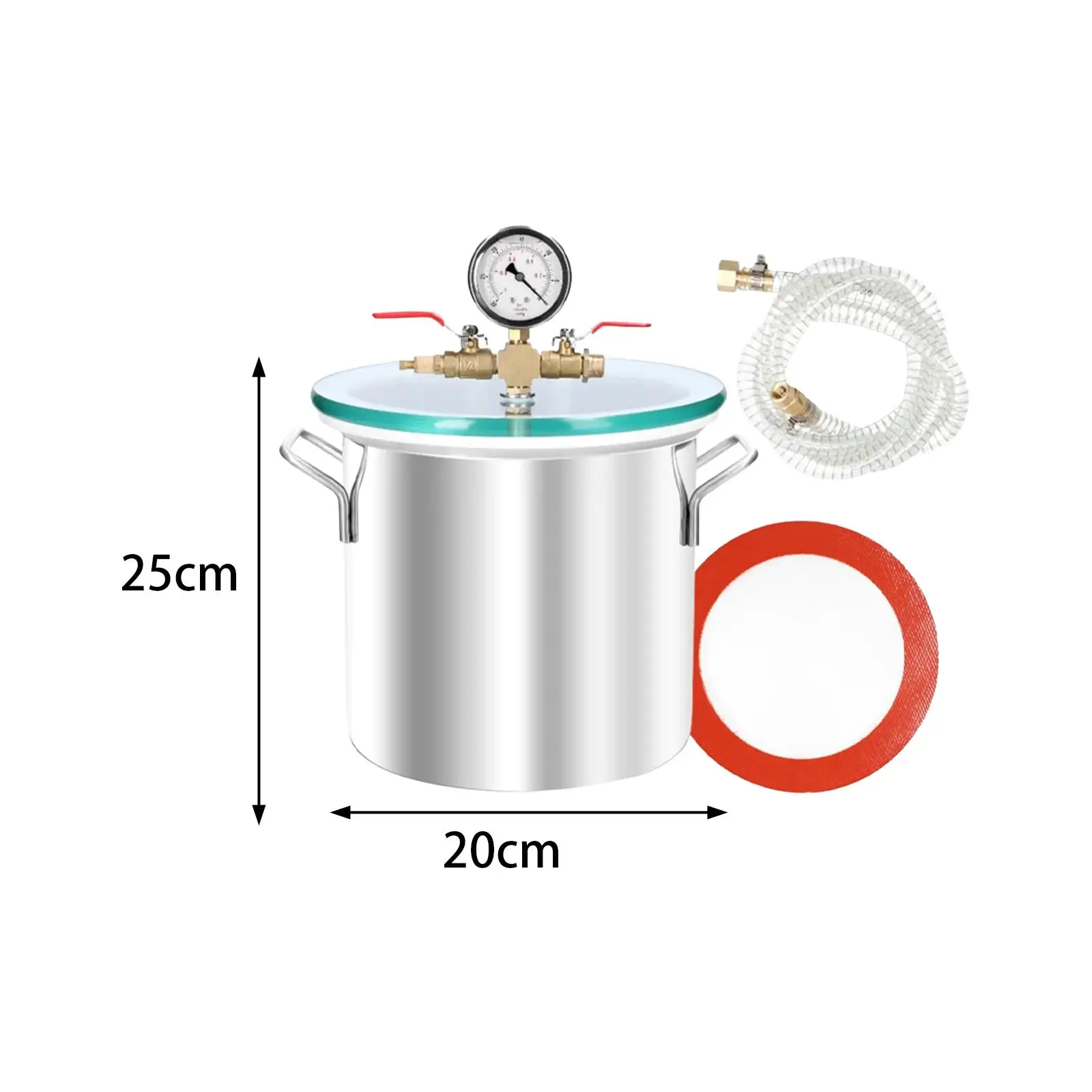 Vacuum Chamber Degassing Silicones Epoxies Essential Oils Gas Extraction Stainless Steel Vacuum Defoaming Barrel Clear Lid