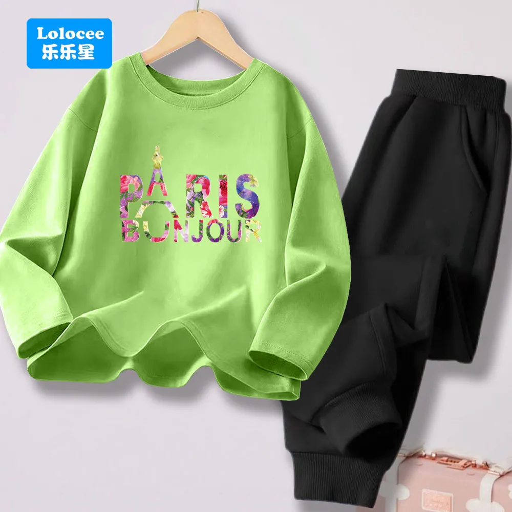 الأطفال طويلة الأكمام البلوز تي شيرت وسراويل مجموعات جديد المطبوعة الفتيات السراويل الطويلة غير رسمية المحملة 2 قطعة مجموعات الاطفال الربيع مجموعات BLH1 #3