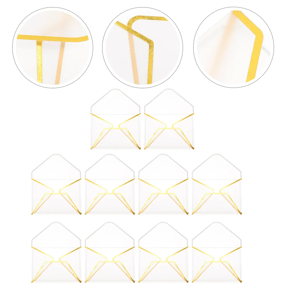 

10Pcs Vintage Transparent Envelopes Proper Size for Wedding Invitations Gift Cards Business Cards Elegant Notes