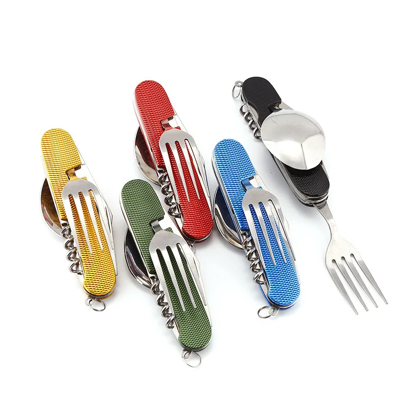 Newest Foldable Camping  Set - Multi-Functional Knife, Fork, Spoon Combo For Outdoor Activities And Sports Camping Picnic Travel