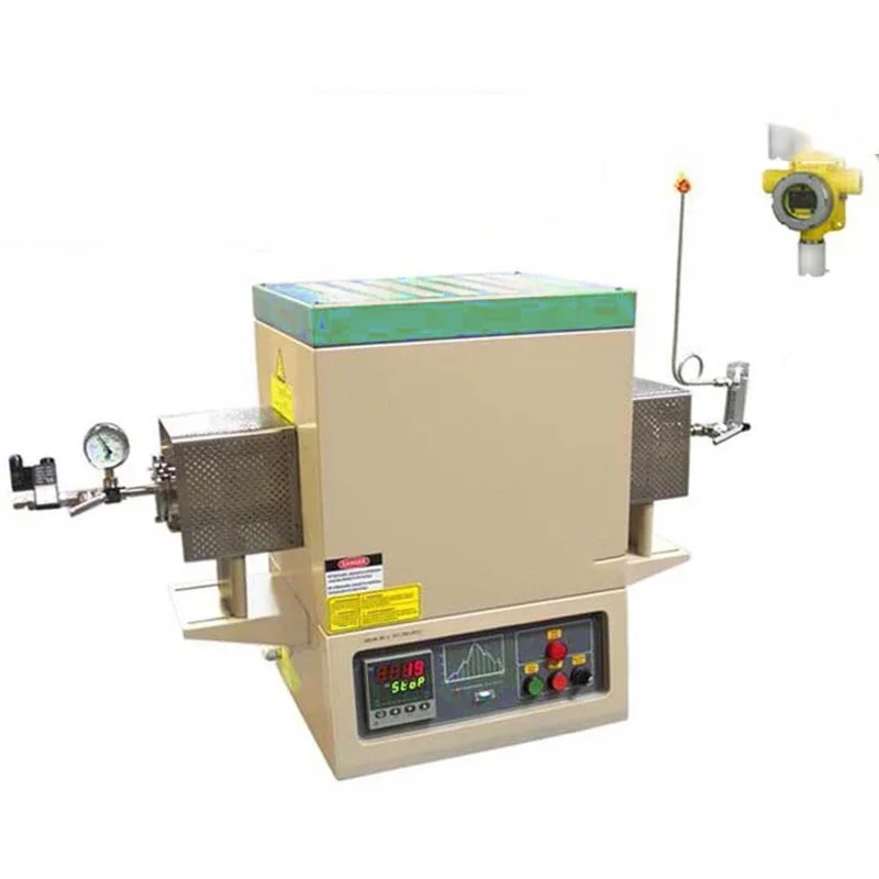 1700C lab Single Multi Zone H2 N2 Hydrogen  Tube Furnace with Alumina Tube and Hydrogen Detector