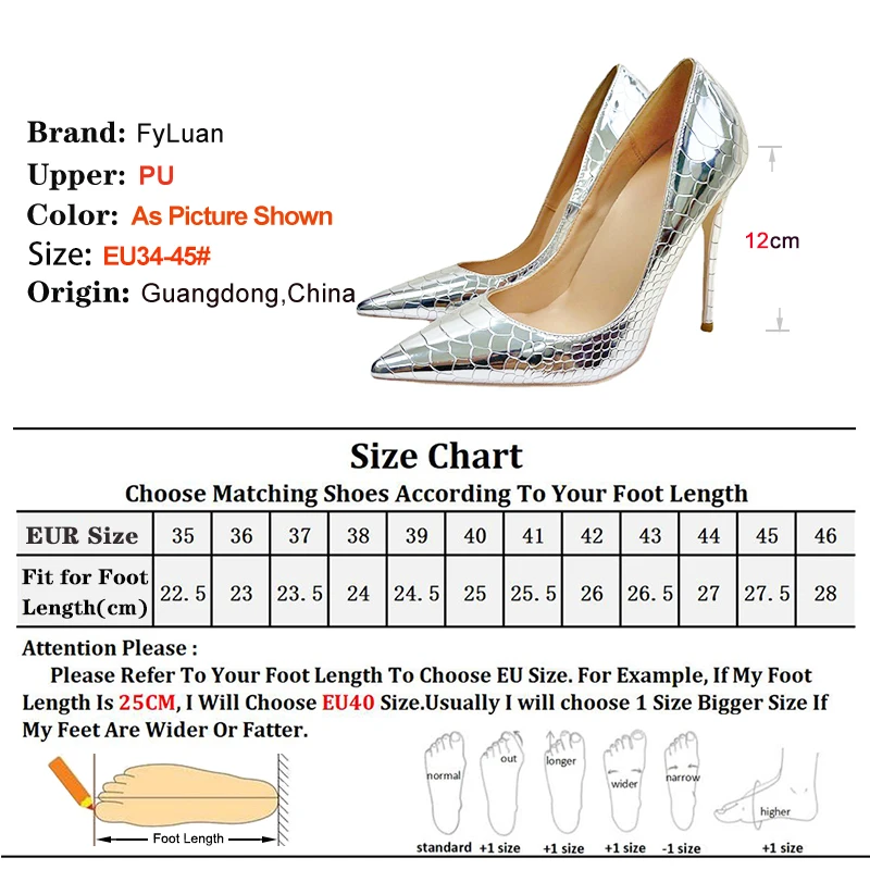Женские офисные туфли на высоком каблуке с острым носком, серебряные туфли со змеиным узором и неглубоким носком, туфли-лодочки для вечеринок на шпильке 1 см, 8 см, 10 см, 12 см